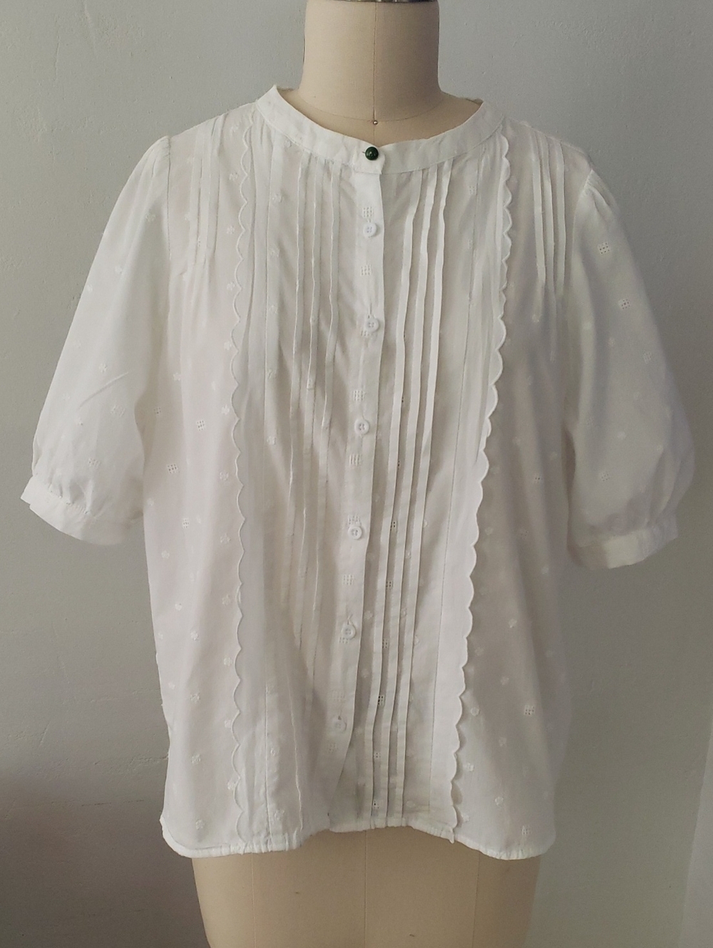 WHITE COTTON BLOUSE L/XL